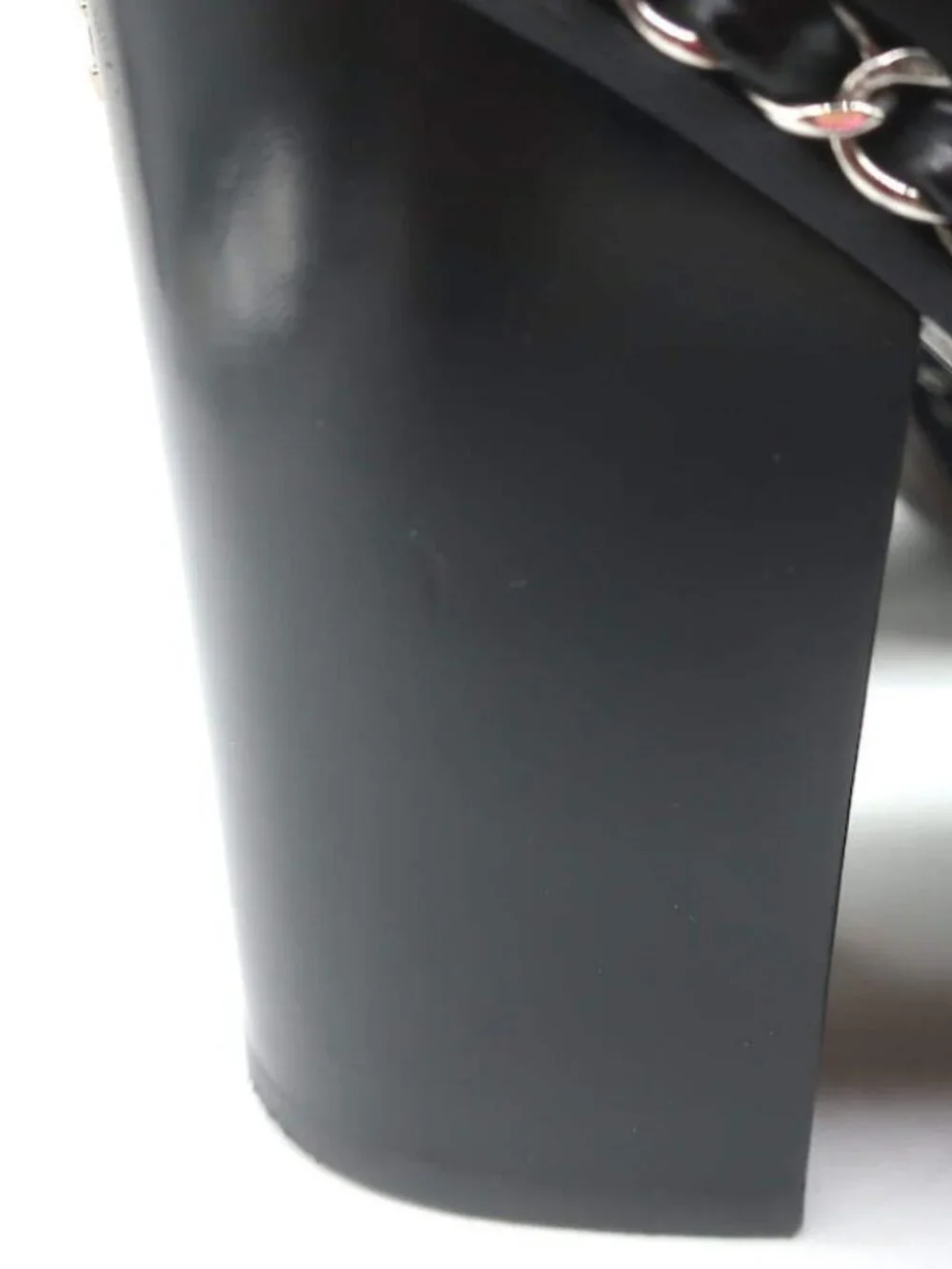 Chanel Chain-Trimmed High Heel Chelsea Boots Black Leather Size 39 - Picture 3 of 16